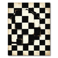 Surreal Monochrome Checkerboard House Graphic Rug