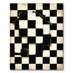 Surreal Monochrome Checkerboard House Graphic Rug