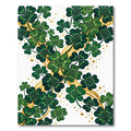 Emerald Shamrock Clover with Golden Sparkles Rug