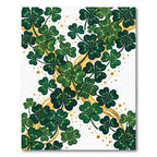 Emerald Shamrock Clover with Golden Sparkles Rug