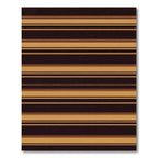 Earthy Brown Gold Horizontal Layered Stripes Rug