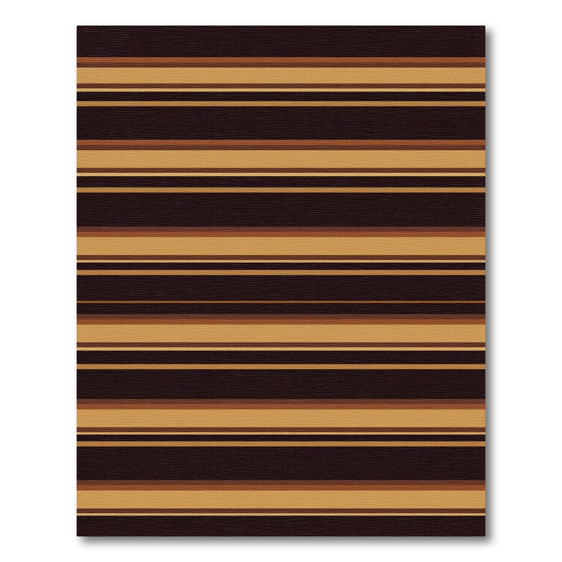 Earthy Brown Gold Horizontal Layered Stripes Rug