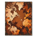 Antique Sepia World Map Abstract Earth Rug