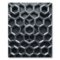 Modern Metallic Silver Geometric Hexagon Rug
