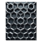 Modern Metallic Silver Geometric Hexagon Rug