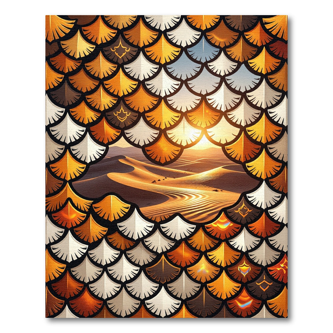 Golden Desert Sun Scale Rug