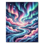 Luminous Aurora Celestial Wave Abstract Rug