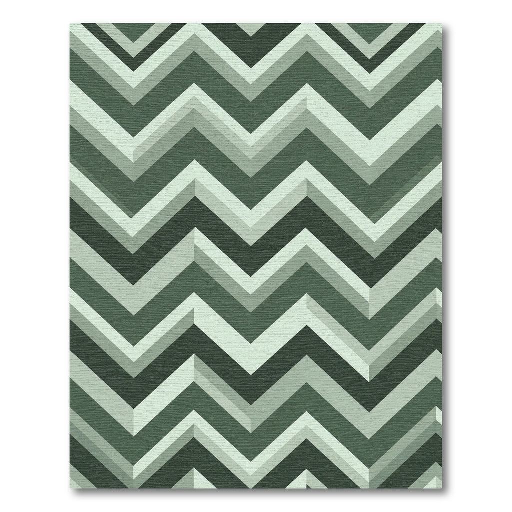 Modern Sage Chevron Zigzag Geometric Rug