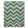 Modern Sage Chevron Zigzag Geometric Rug
