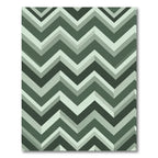 Modern Sage Chevron Zigzag Geometric Rug