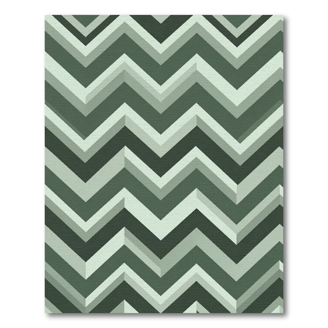 Modern Sage Chevron Zigzag Geometric Rug