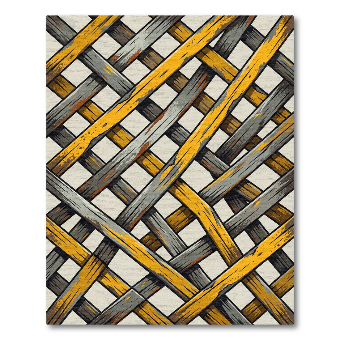 Rustic Woven Wood Intertwined Rug