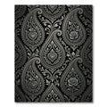 Ornate Silver Paisley Heart Rose Rug
