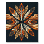 Earthy Feather Mandala Canyon Sunset Rug