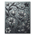 Ornate Monochrome Floral Vine Rug