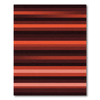 Crimson Red Gradient Striped Rug