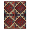 Rustic Red Heart Medallion Diamond Rug