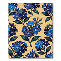 Deep Blue Periwinkle Floral Golden Backdrop Rug