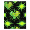 Neon Pixel Heart Burst Matrix Rug