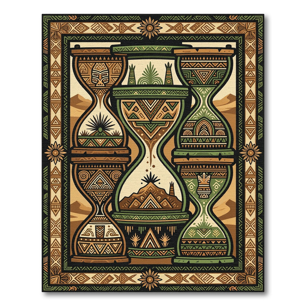 Tribal Earthy Hourglass Symmetry Rug