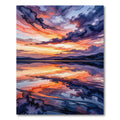 Abstract Sunset Horizon Watercolor Landscape Rug