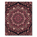 Elegant Burgundy Floral Mandala Tapestry Rug