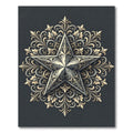 Ornate Star Mandala In Filigree Scrolls Rug