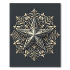 Ornate Star Mandala In Filigree Scrolls Rug