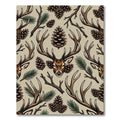 Rustic Woodland Deer Pinecone Earthy Rug