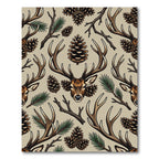 Rustic Woodland Deer Pinecone Earthy Rug