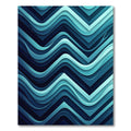 Deep Teal Wave Chevron Rug