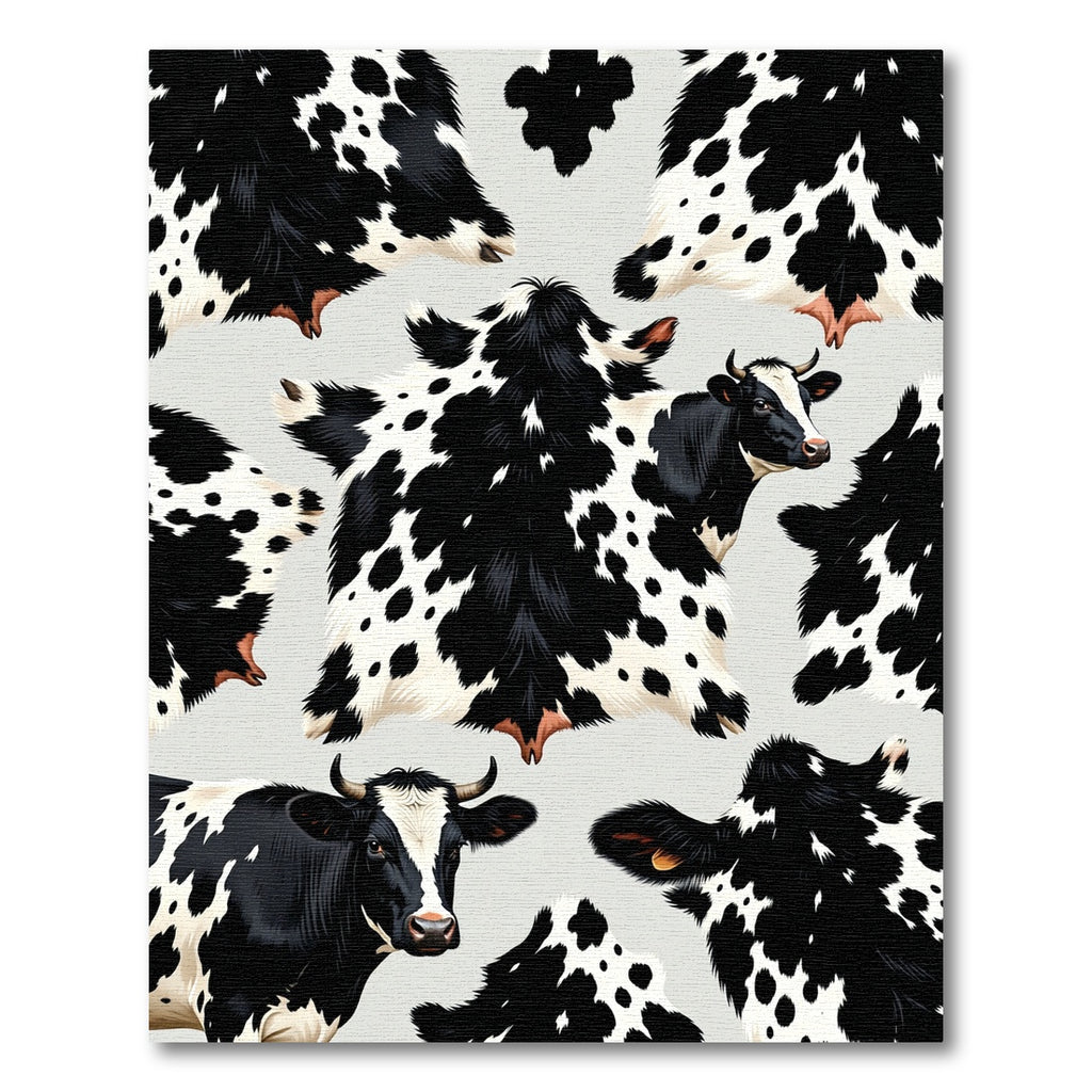 Black and White Spotted Bovine Hide Rug