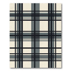 Classic Black Gray Plaid Weave Rug