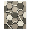Neutral Toned Hexagonal Overlay Rug