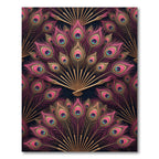 Pink Peacock Feather Art Deco Fan Rug