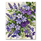 Watercolor Purple Phlox Garden Floral Rug