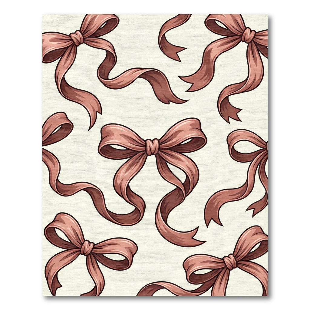 Elegant Dusty Rose Ribbon Bows Rug