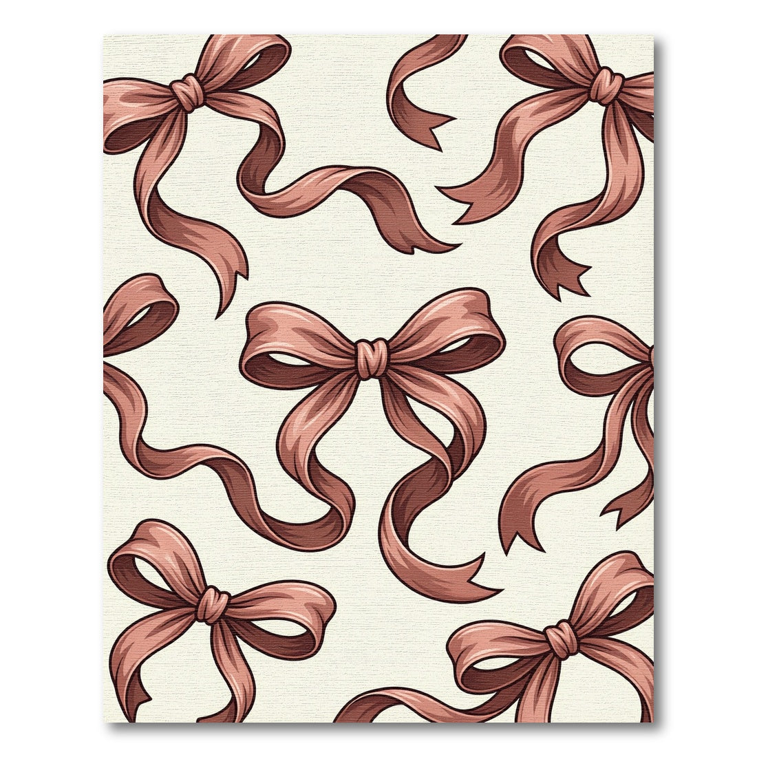 Elegant Dusty Rose Ribbon Bows Rug
