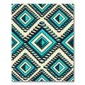 Geometric Teal Staircase Diamond Art Rug
