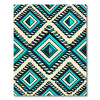Geometric Teal Staircase Diamond Art Rug
