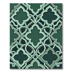 Deep Emerald Interlocking Arabesque Form Rug