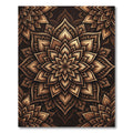 Detailed Gold Bronze Layered Lotus Medallion Rug