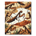 Elegant Amber Mantis Desert Illustration Rug