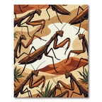 Elegant Amber Mantis Desert Illustration Rug
