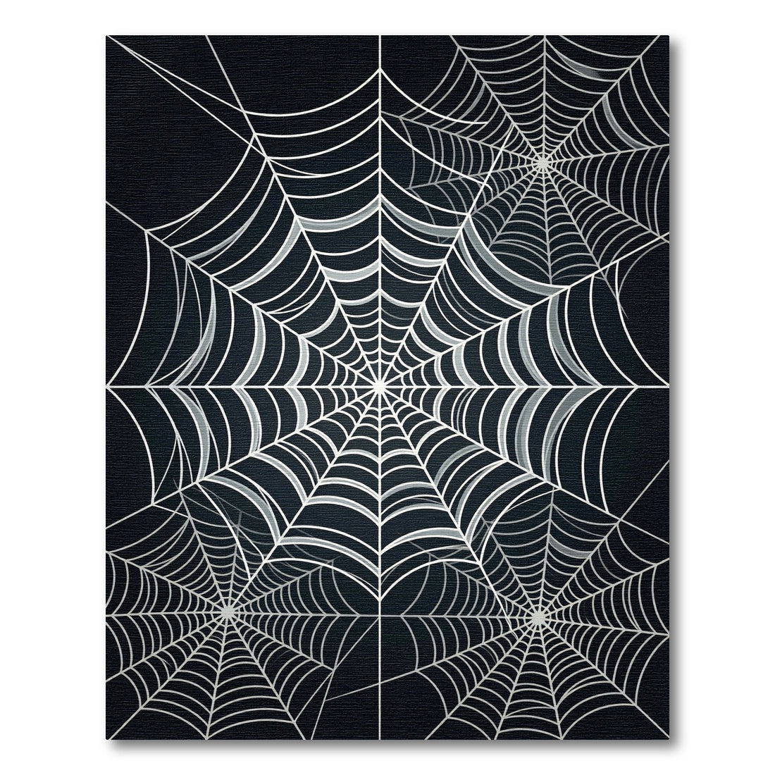 Gray White Webbed Radial Arrangement Rug