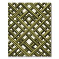 Olive Green Geometric Lattice Grid Rug