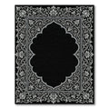Ornate Gray Floral Arch Border Rug