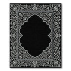 Ornate Gray Floral Arch Border Rug