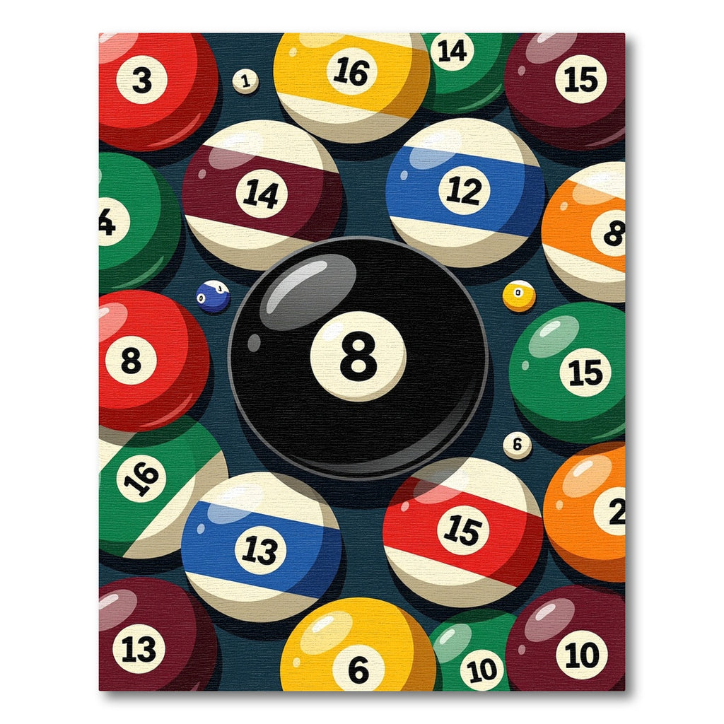 Vibrant Billiard Ball Geometric Round Art Rug