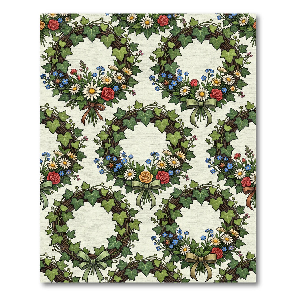 Ivy Wreath Floral Arrangement Rug